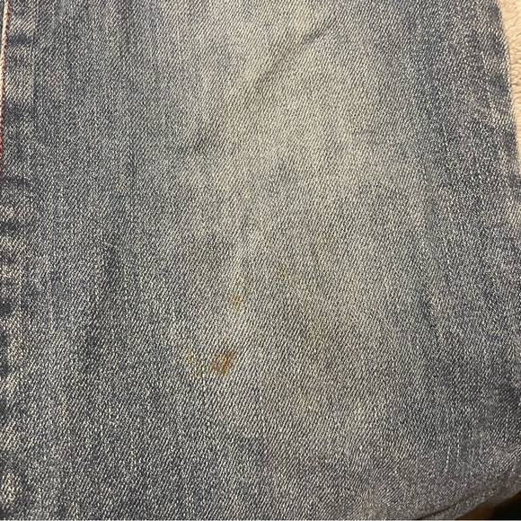 Bench Jeans w/ Silver ORing Denim Belt Closure & Red Embroidered Pocketless Back - Picture 3 of 3